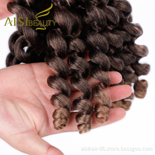 Aisi Beauty 8 Inch Multi Color Jumpy Wand Curly Crochet Braids Jamaican Bounce Synthetic Crochet Braiding Hair Extension